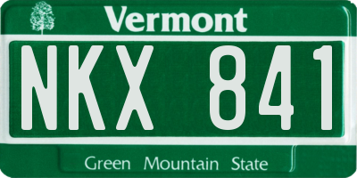 VT license plate NKX841