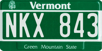 VT license plate NKX843