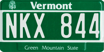 VT license plate NKX844