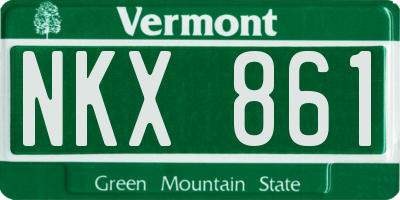 VT license plate NKX861