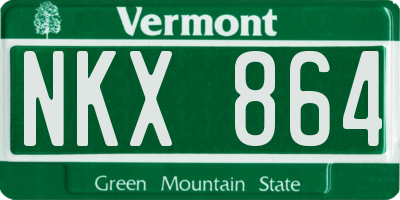 VT license plate NKX864