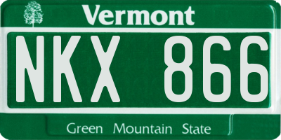VT license plate NKX866