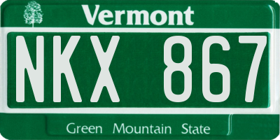 VT license plate NKX867