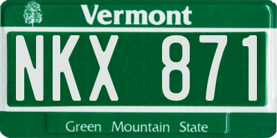 VT license plate NKX871