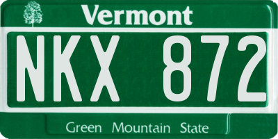 VT license plate NKX872