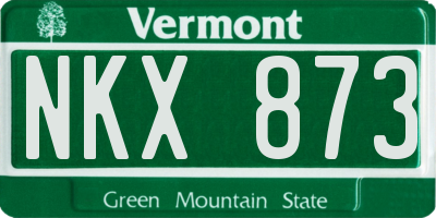 VT license plate NKX873