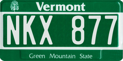 VT license plate NKX877