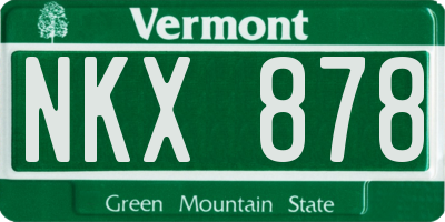VT license plate NKX878