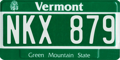VT license plate NKX879