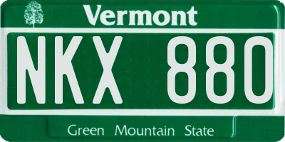 VT license plate NKX880