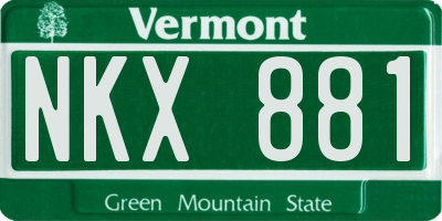 VT license plate NKX881