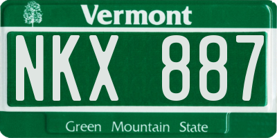 VT license plate NKX887