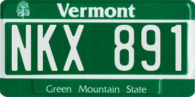 VT license plate NKX891