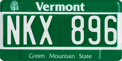 VT license plate NKX896