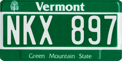 VT license plate NKX897