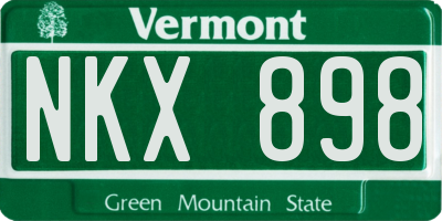 VT license plate NKX898