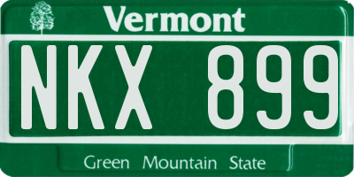 VT license plate NKX899