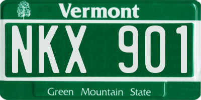 VT license plate NKX901