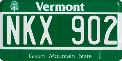 VT license plate NKX902
