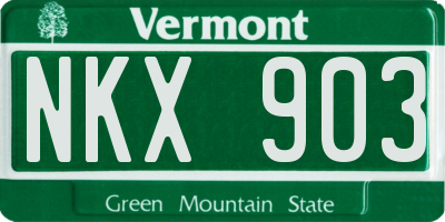 VT license plate NKX903