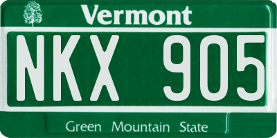 VT license plate NKX905