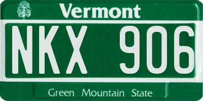 VT license plate NKX906