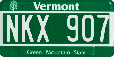 VT license plate NKX907