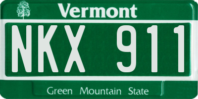 VT license plate NKX911
