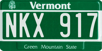 VT license plate NKX917