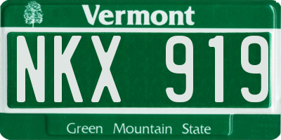 VT license plate NKX919