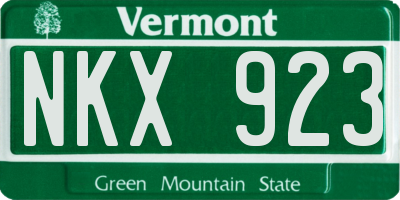 VT license plate NKX923