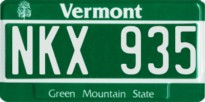 VT license plate NKX935