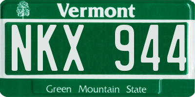 VT license plate NKX944