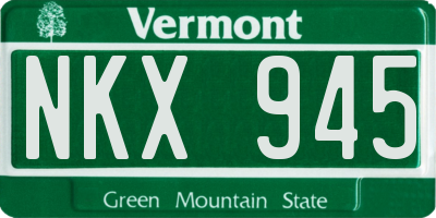 VT license plate NKX945