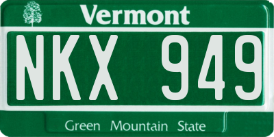 VT license plate NKX949