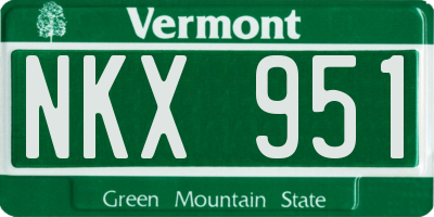 VT license plate NKX951