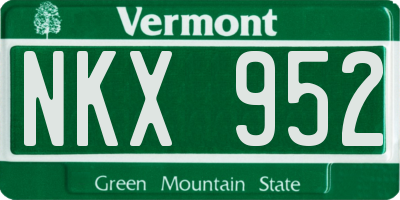 VT license plate NKX952