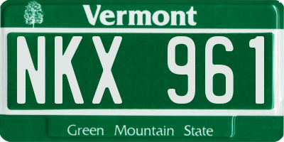 VT license plate NKX961