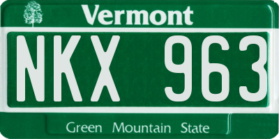VT license plate NKX963