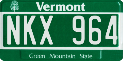 VT license plate NKX964