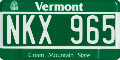 VT license plate NKX965