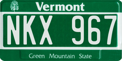VT license plate NKX967