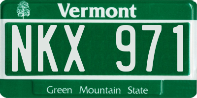VT license plate NKX971