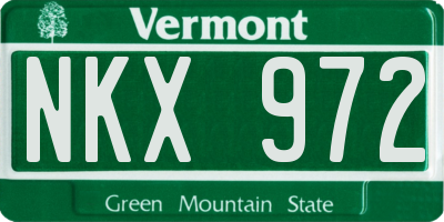 VT license plate NKX972