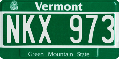 VT license plate NKX973
