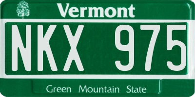 VT license plate NKX975
