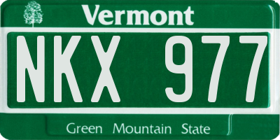 VT license plate NKX977