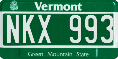 VT license plate NKX993