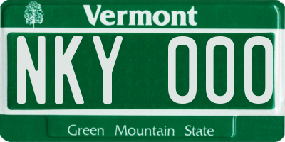 VT license plate NKY000