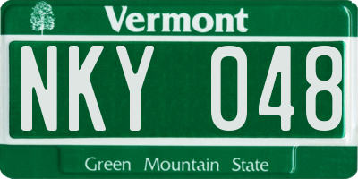 VT license plate NKY048